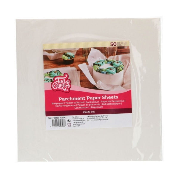 FunCakes Square Parchment Paper Sheets x 50