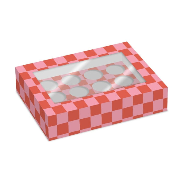 Simply Making Red & Pink Checkerboard Cupcake Box Pack Of 2