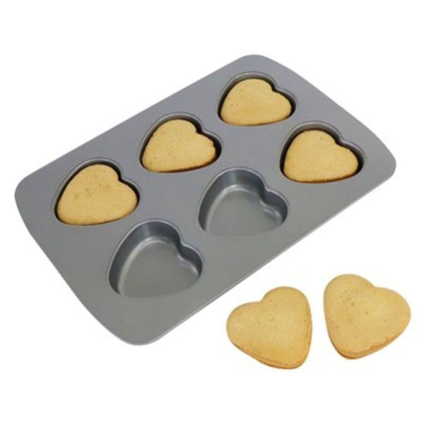PME 6 Cup Heart Non-Stick Baking Pan