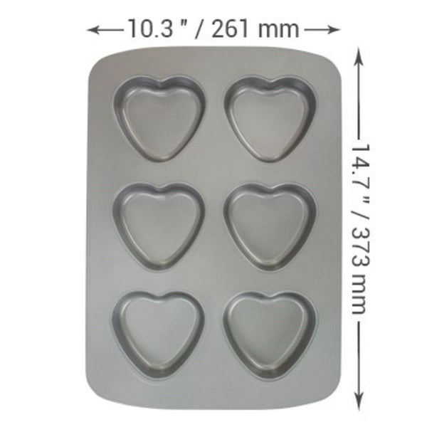 PME 6 Cup Heart Non-Stick Baking Pan