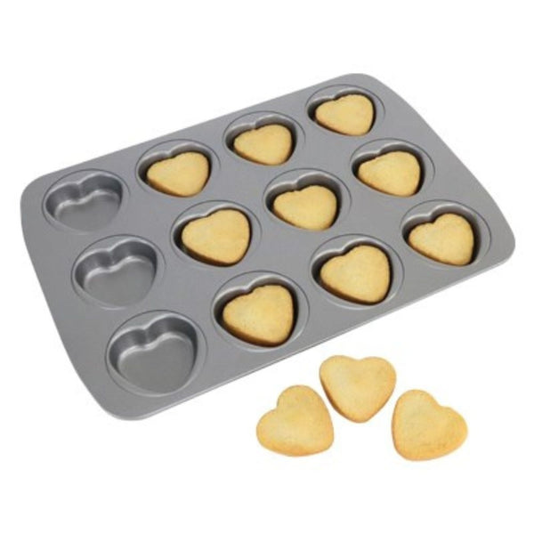 PME 12 Cup Mini Heart Non-Stick Baking Pan