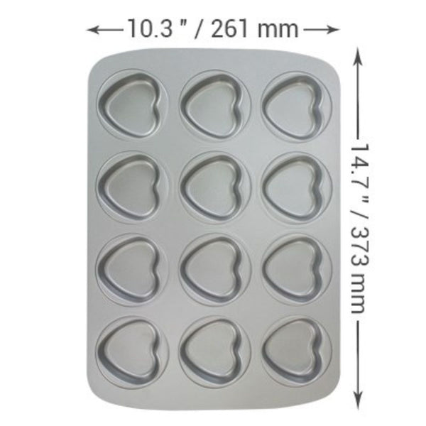 PME 12 Cup Mini Heart Non-Stick Baking Pan
