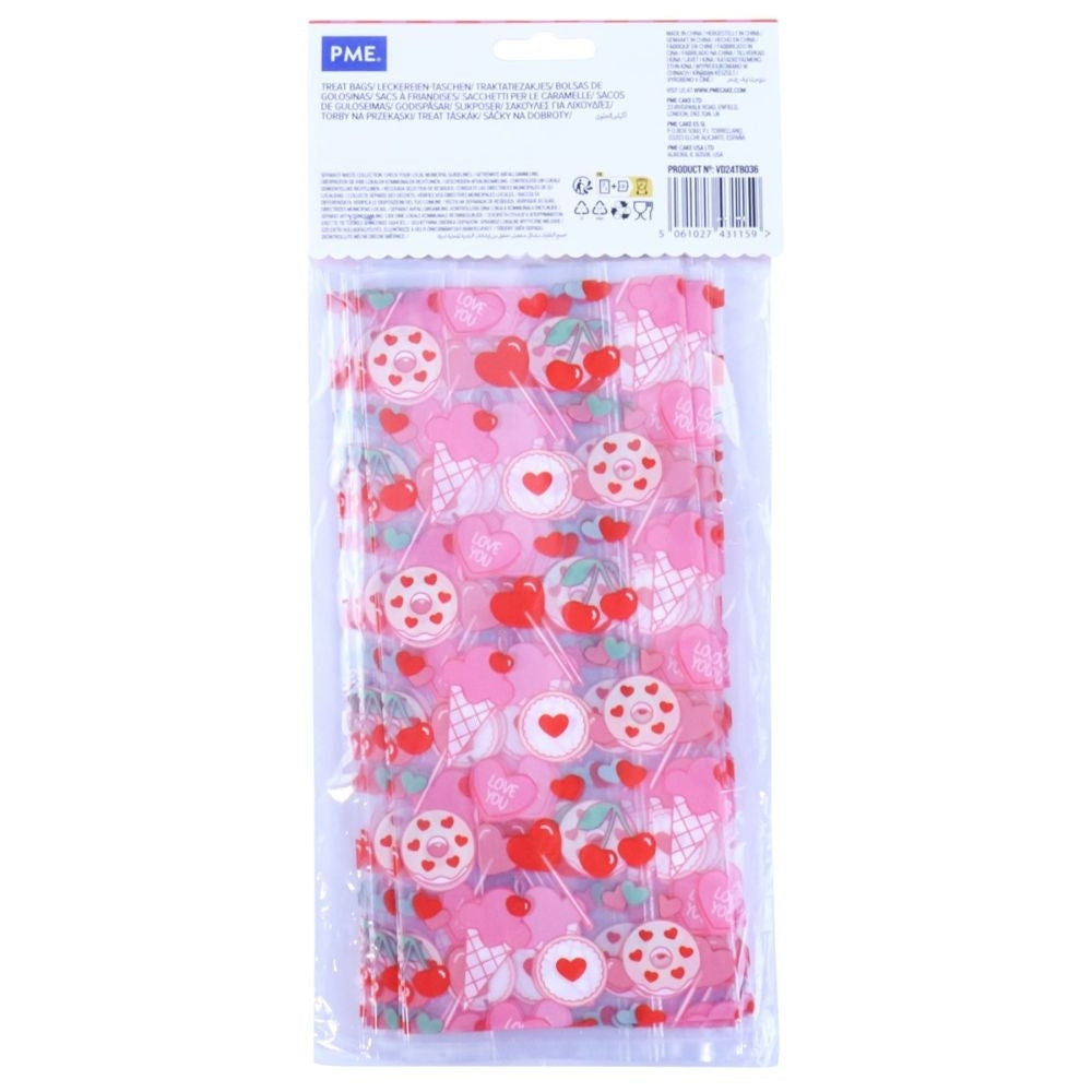 PME Sweet Love Treat Bags With Ties x 20