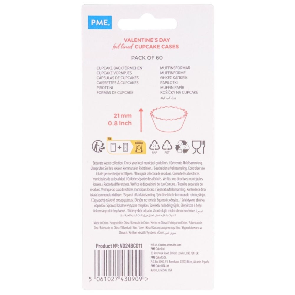 PME Pretty Sweet Foil Lined Mini Cupcake Cases x 60