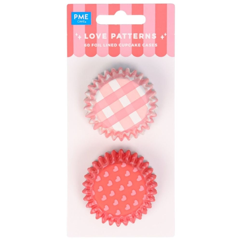 PME Love Patterns Foil Lined Mini Cupcake Cases x 60
