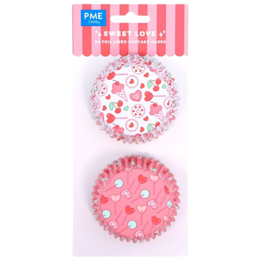 PME Sweet Love Foil Lined Cupcake Cases x 60