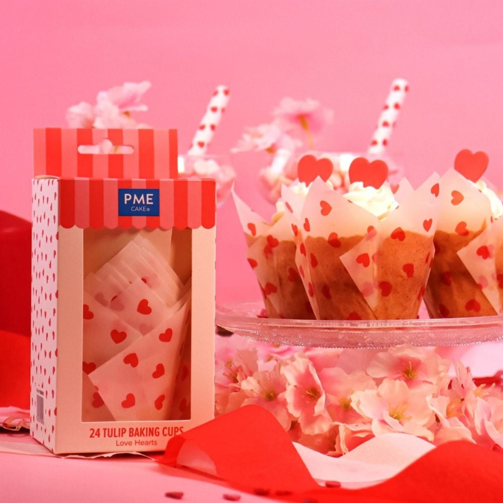 PME Love Hearts Tulip Baking Cups x 24