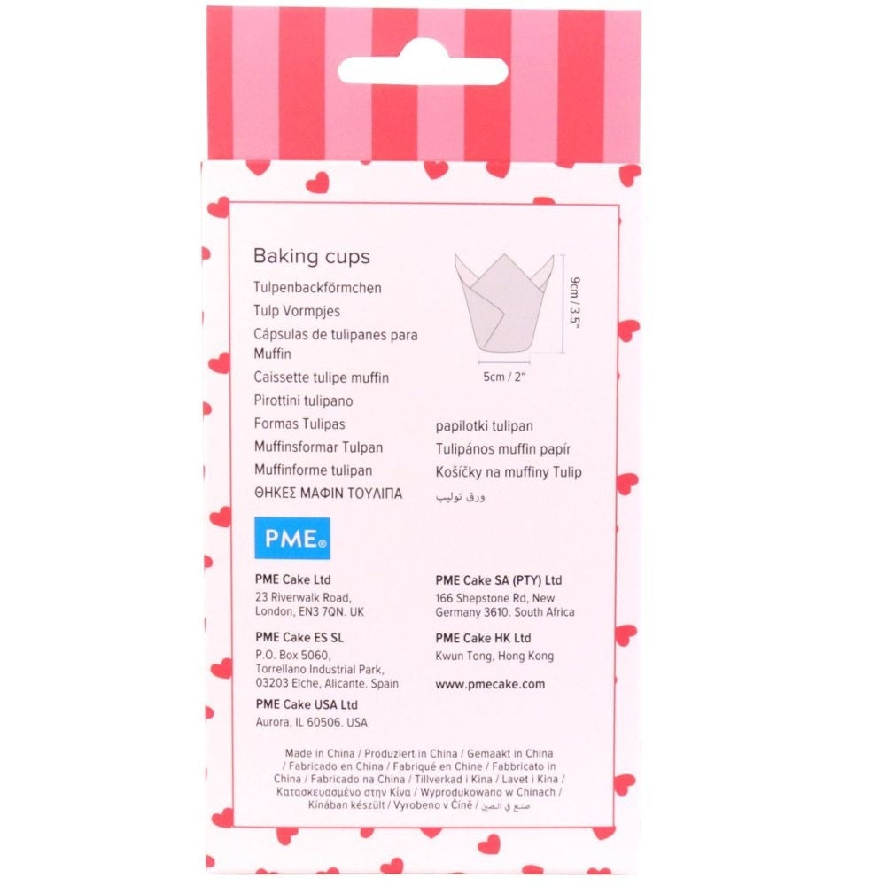 PME Love Hearts Tulip Baking Cups x 24