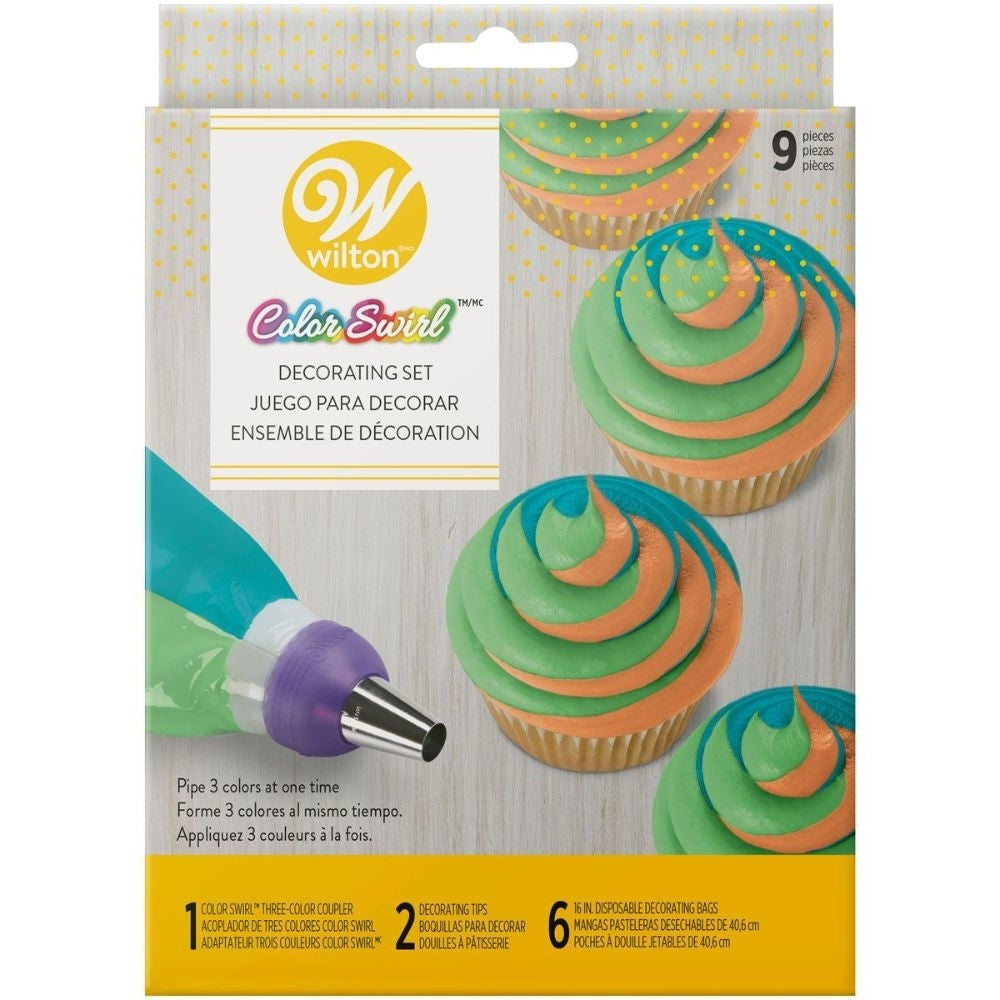 Wilton ColorSwirl Tri-Color Coupler Decorating Set Of 9
