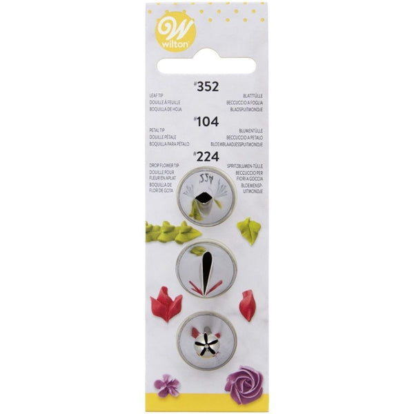 Wilton Piping Tip Set Of 3 (No.104, No.352, No.224)