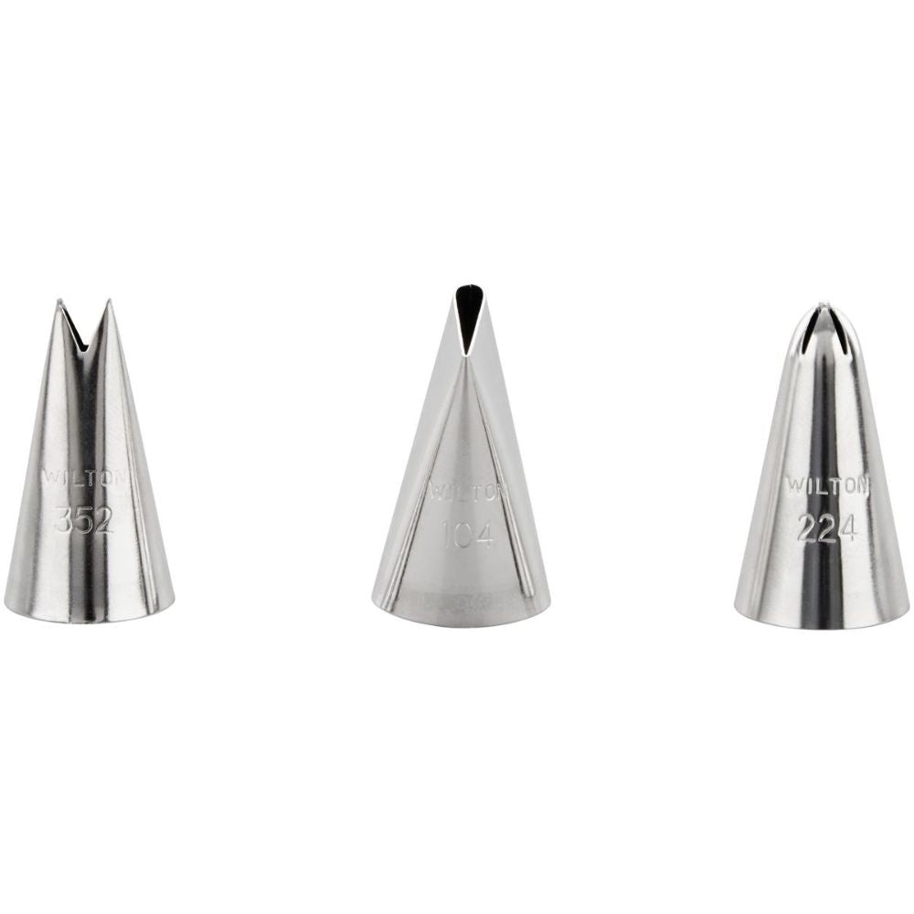 Wilton Piping Tip Set Of 3 (No.104, No.352, No.224)