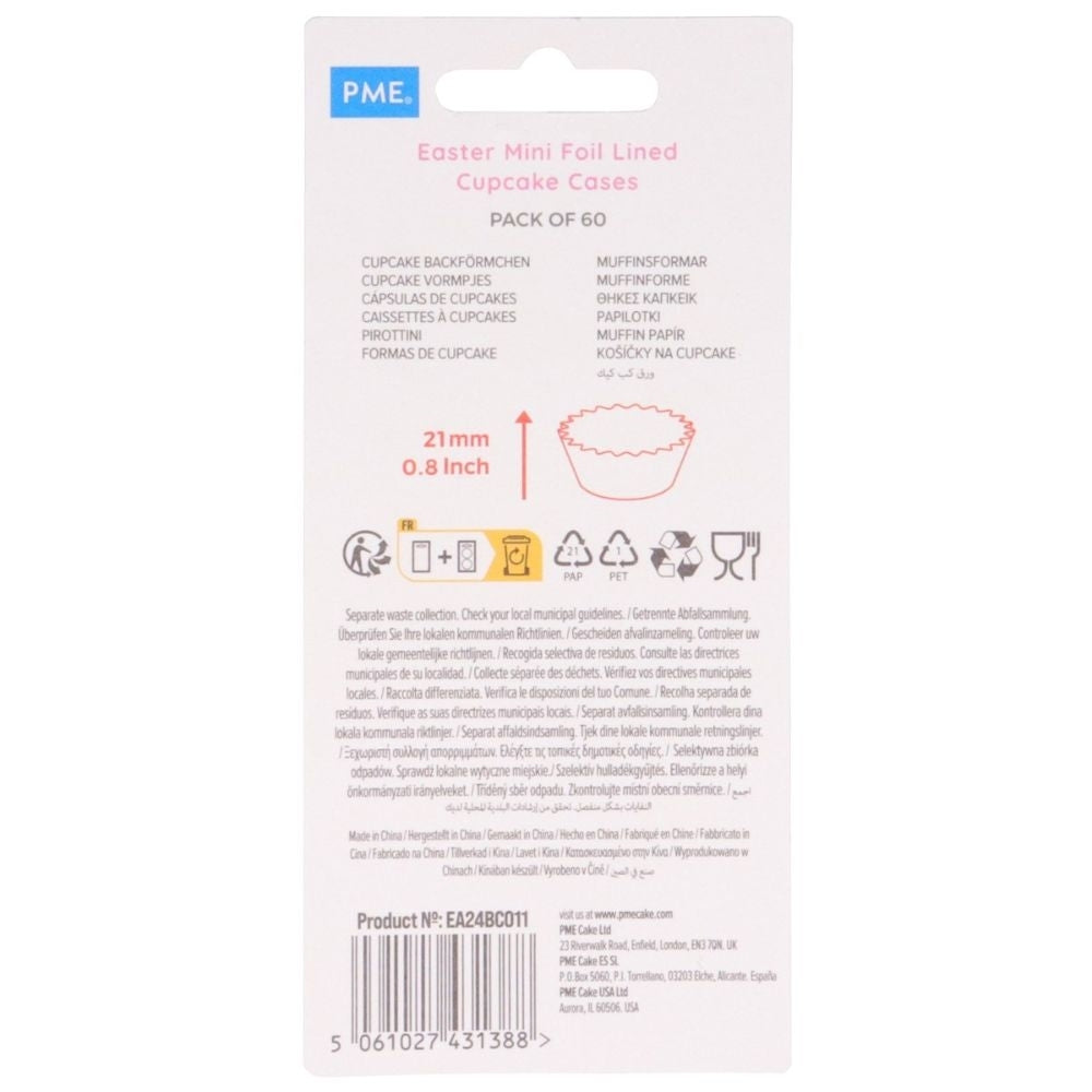 PME Flowers Foil Lined Mini Cupcake Cases x 60