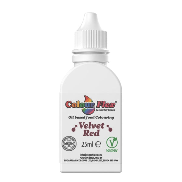 Sugarflair Velvet Red Colour Flex Oil Food Colouring 25ml