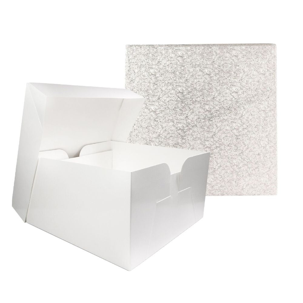 Simply Making Premium Silver Square Drum Cake Board & Box Bundle