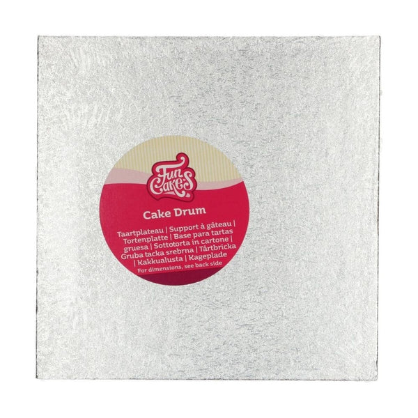FunCakes 12mm Silver Square Drum Cake Board