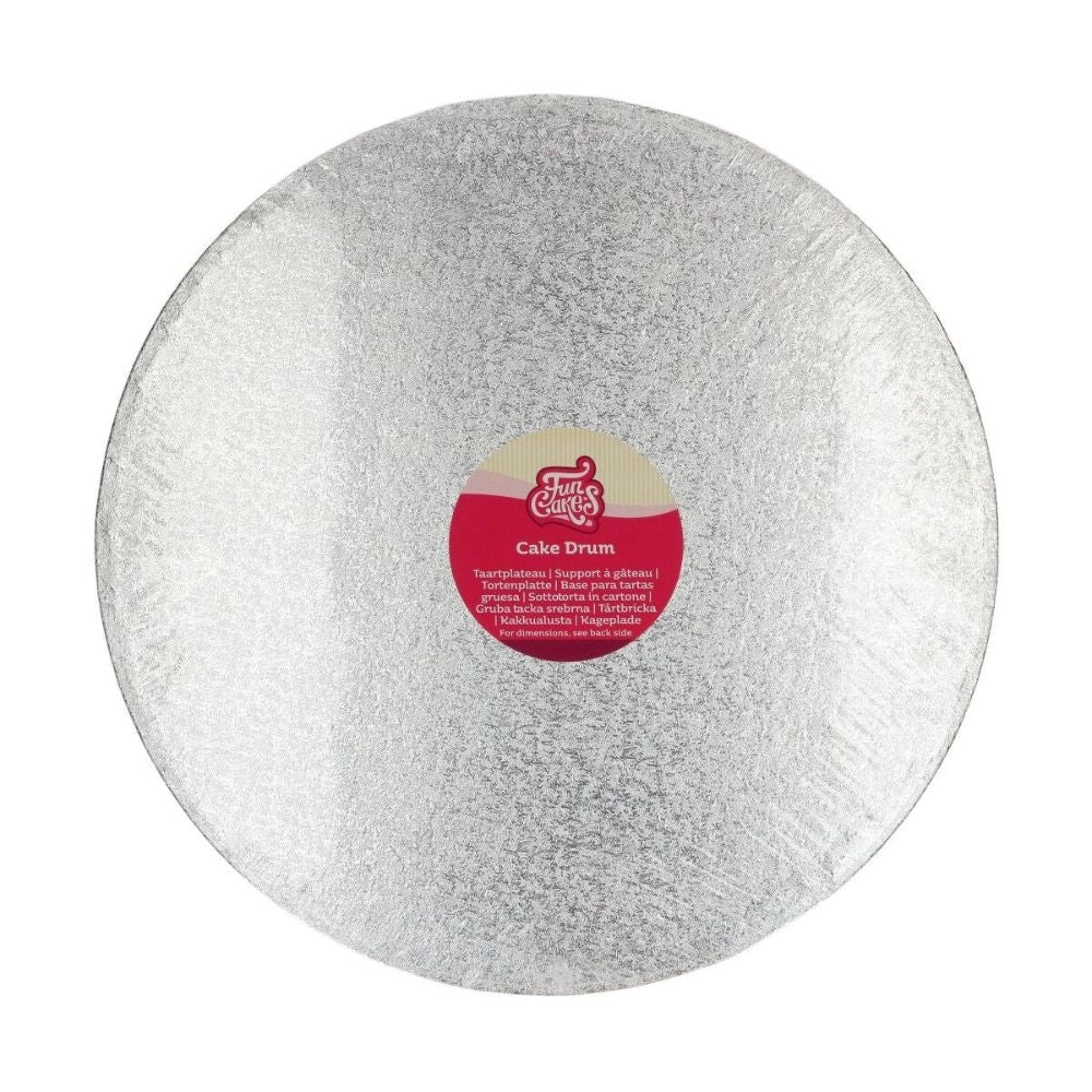 FunCakes 15" Silver Round Drum Cake Board 12mm