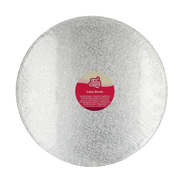 FunCakes 15" Silver Round Drum Cake Board 12mm