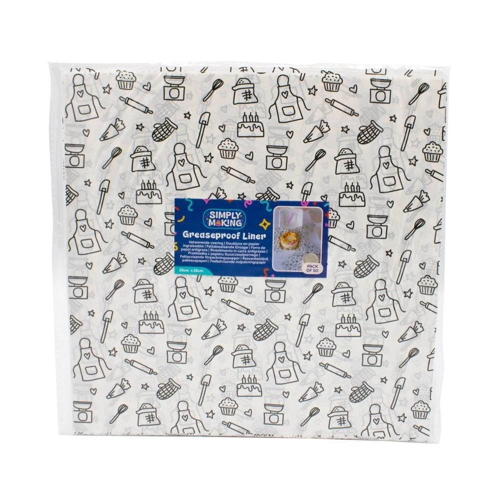 Simply Making Baking Fun Printed Greaseproof Liners x 50