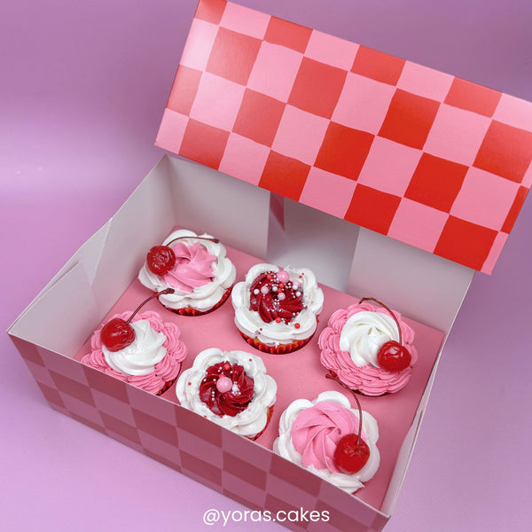 Simply Making Red & Pink Checkerboard Cupcake Box Pack Of 2