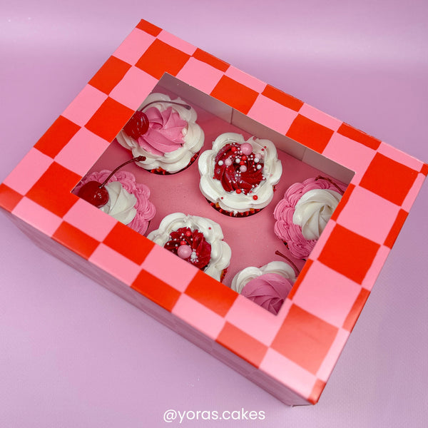 Simply Making Red & Pink Checkerboard Cupcake Box Pack Of 2