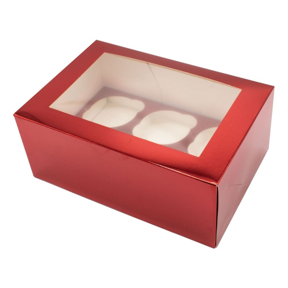 Simply Making Red Metallic Cupcake Box Pack Of 2