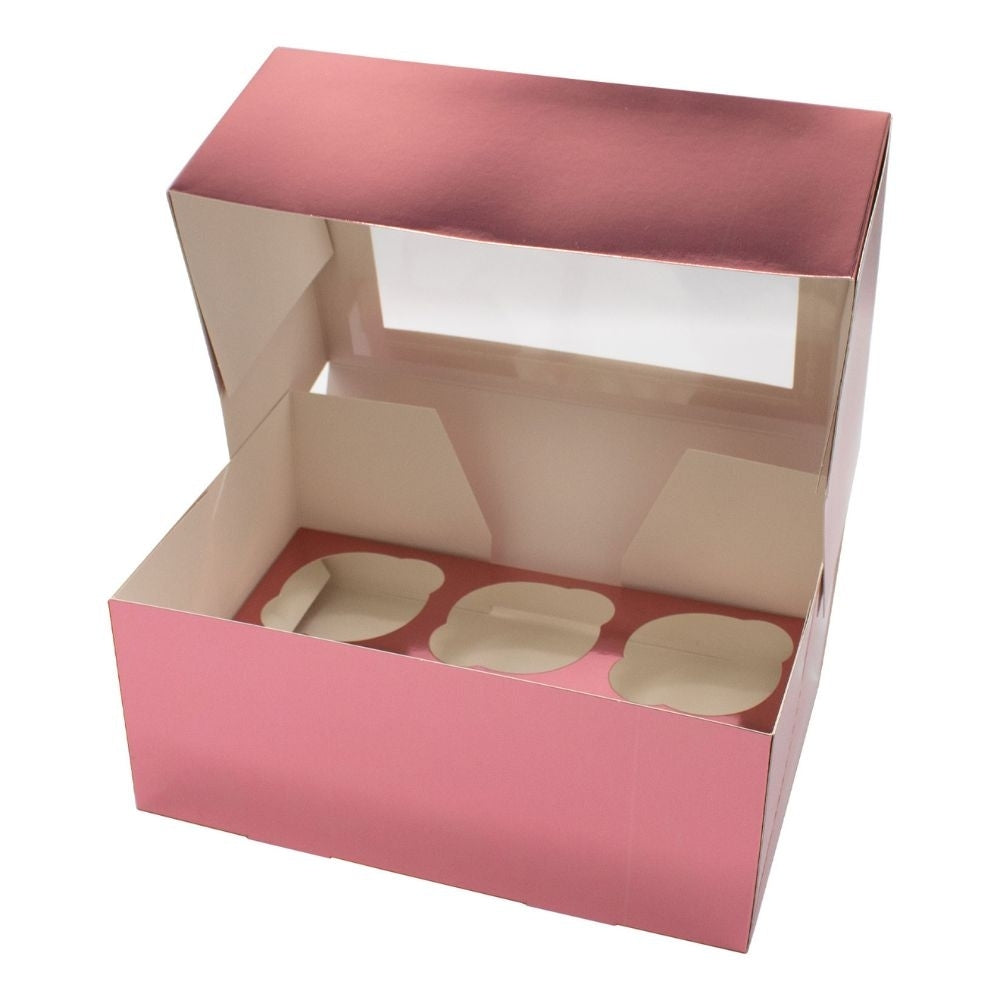 Simply Making Pink Metallic Cupcake Box Pack Of 2