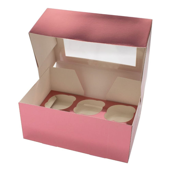 Simply Making Pink Metallic Cupcake Box Pack Of 2
