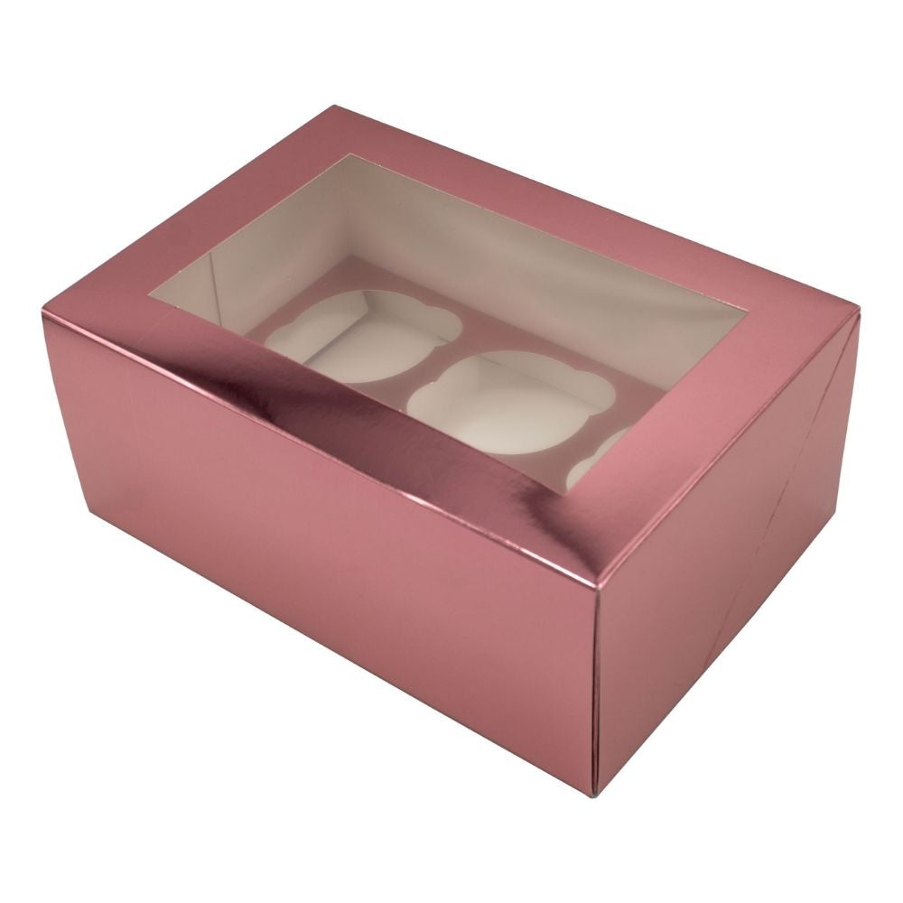 Simply Making Pink Metallic Cupcake Box Pack Of 2