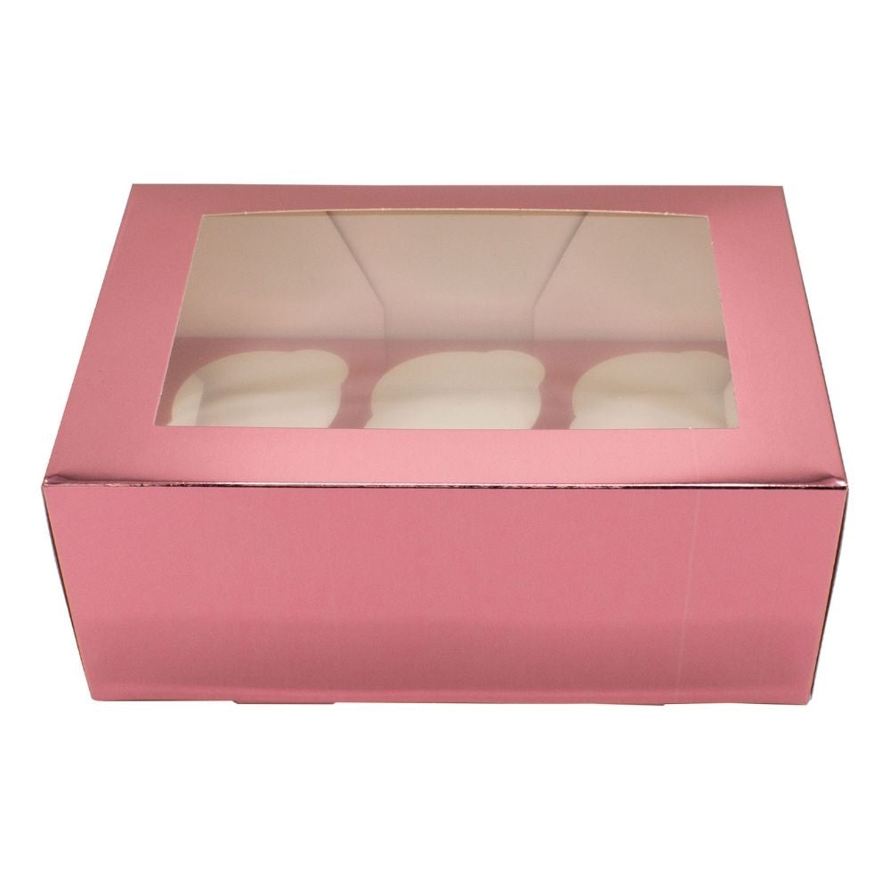 Simply Making Pink Metallic Cupcake Box Pack Of 2