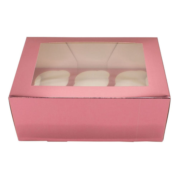 Simply Making Pink Metallic Cupcake Box Pack Of 2
