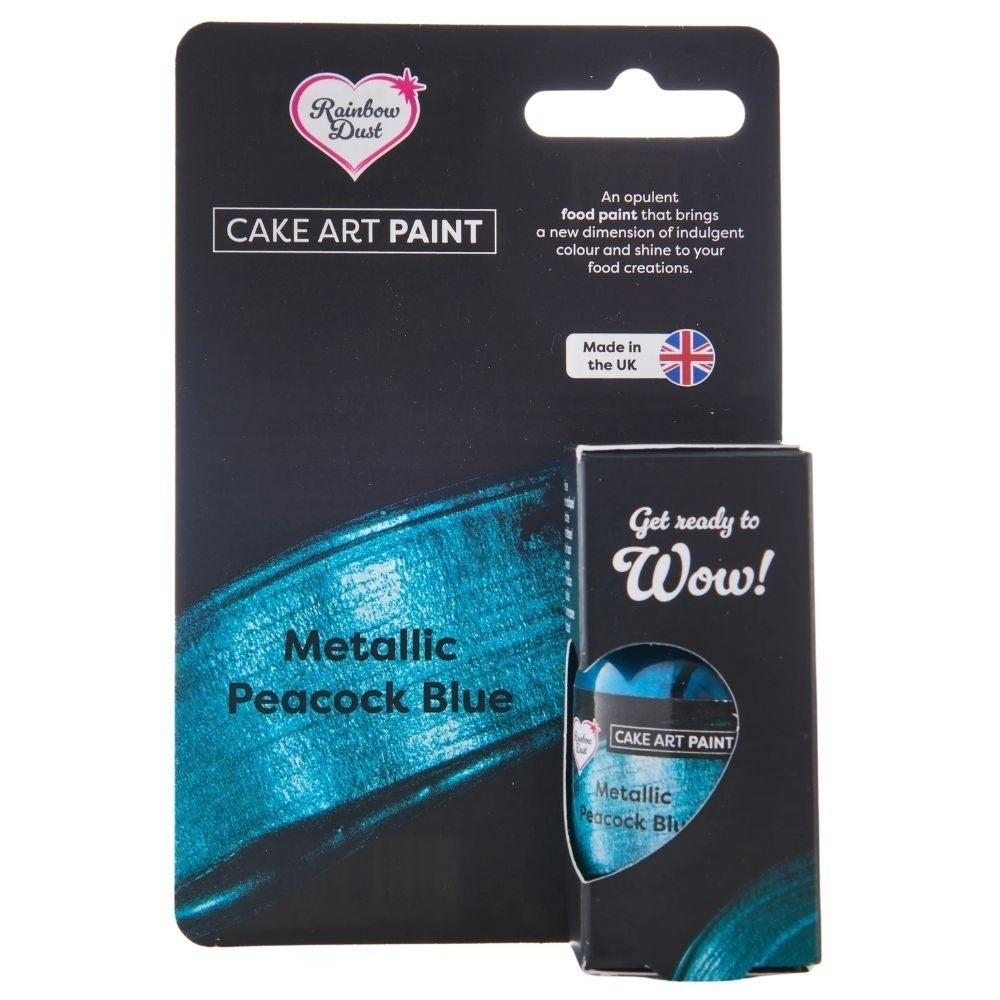 Rainbow Dust Metallic Peacock Blue Cake Art Paint 25ml