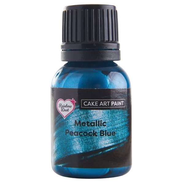 Rainbow Dust Metallic Peacock Blue Cake Art Paint 25ml