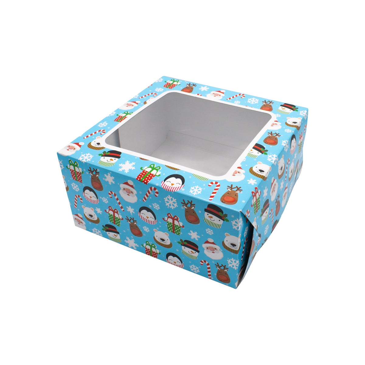Simply Making 10 Inch Blue Christmas Cake Box With Window And Christmas Motifs