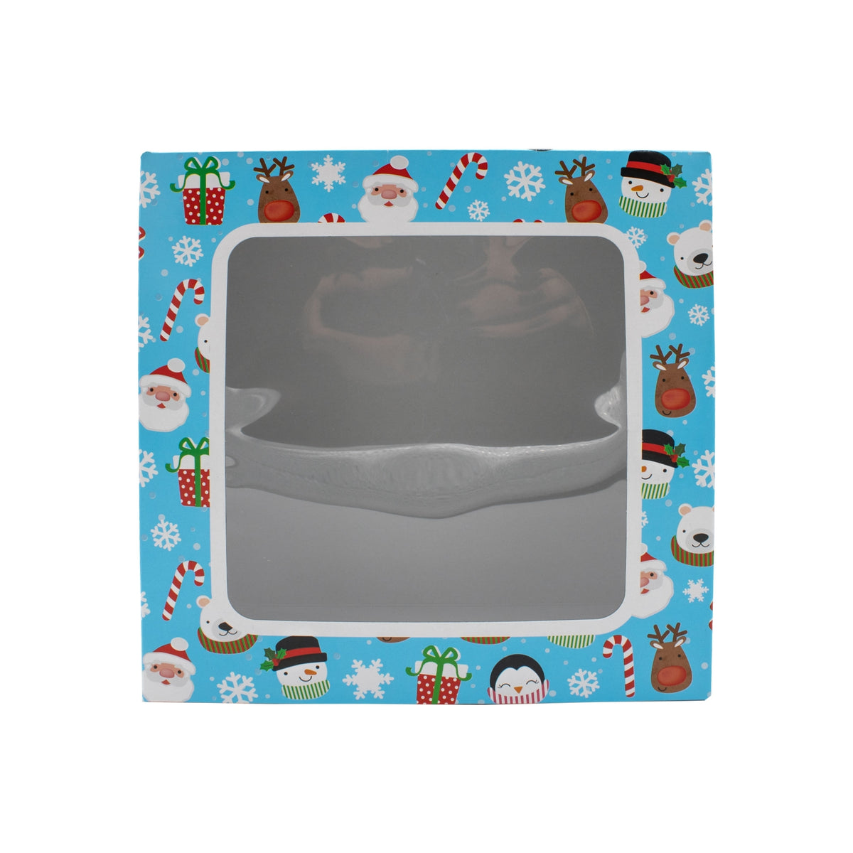 Simply Making 10 Inch Blue Christmas Cake Box With Window And Christmas Motifs