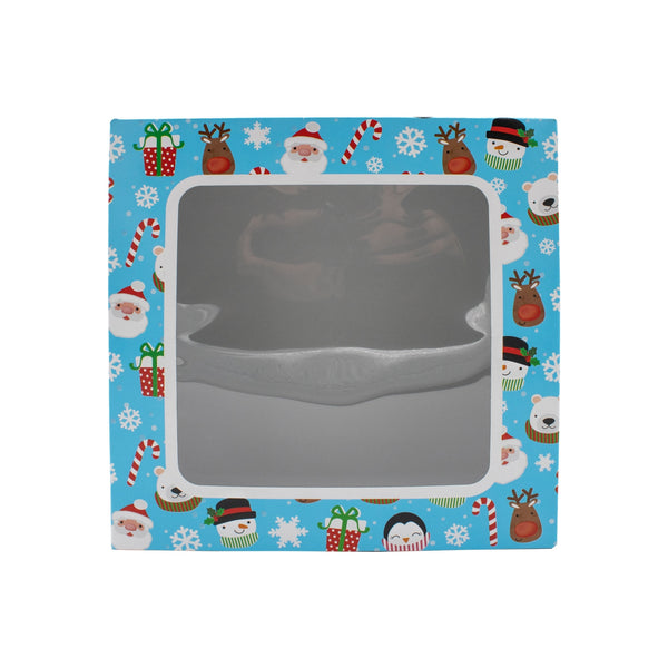 Simply Making 10 Inch Blue Christmas Cake Box With Window And Christmas Motifs