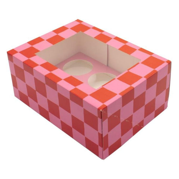Simply Making Red & Pink Checkerboard Cupcake Box Pack Of 2