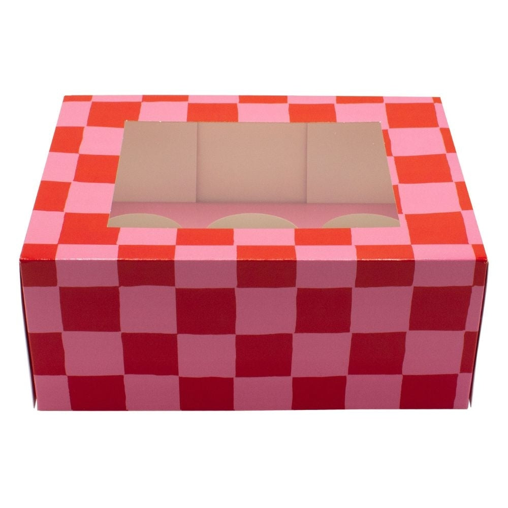 Simply Making Red & Pink Checkerboard Cupcake Box Pack Of 2