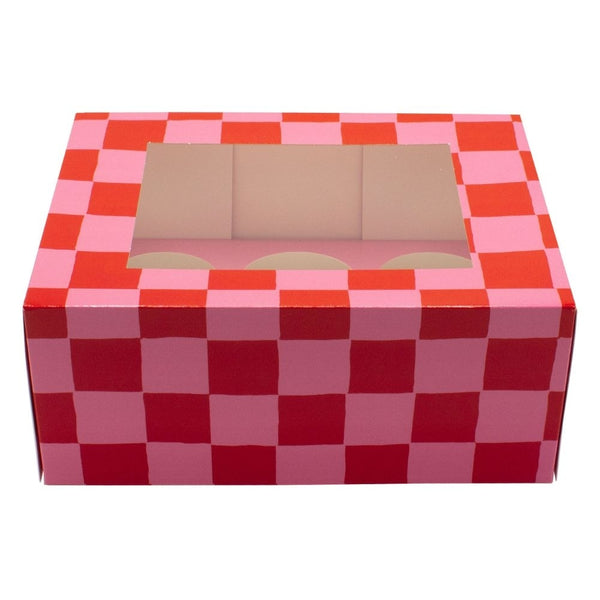 Simply Making Red & Pink Checkerboard Cupcake Box Pack Of 2