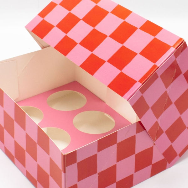 Simply Making Red & Pink Checkerboard Cupcake Box Pack Of 2