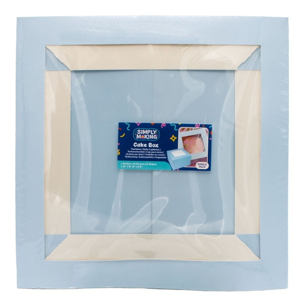 Simply Making Baby Blue Square Matt Finish Cake Box With Window