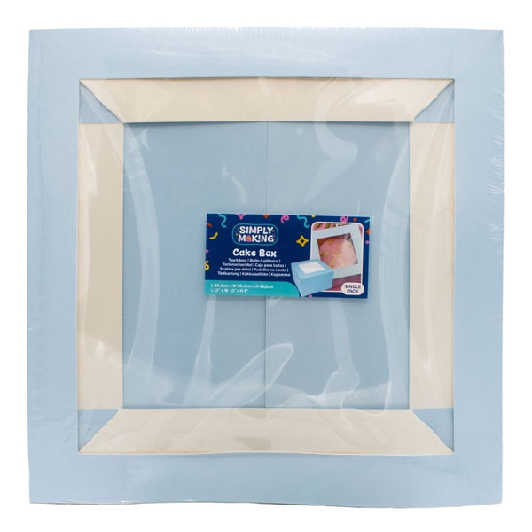 Simply Making Baby Blue Square Matt Finish Cake Box With Window