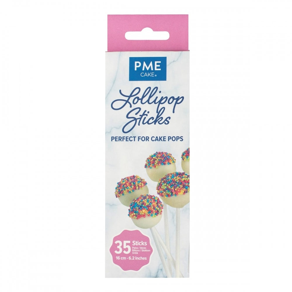 PME pk 35 WHITE 150mm plastic lollipop sticks