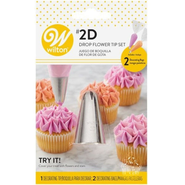 Wilton No.2D Drop Flower Decorating Tip Set of 3