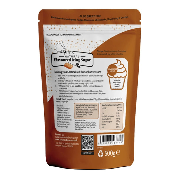 Sugar & Crumbs Caramelised Biscuit - Natural Flavoured Icing Sugar 500g