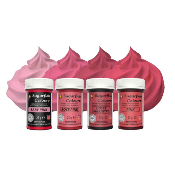 Sugarflair Pinks - Spectral Paste Concentrate Food Colouring Set Of 4
