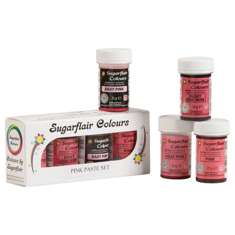 Sugarflair Pinks - Spectral Paste Concentrate Food Colouring Set Of 4