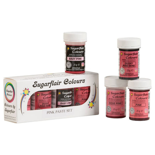 Sugarflair Pinks - Spectral Paste Concentrate Food Colouring Set Of 4