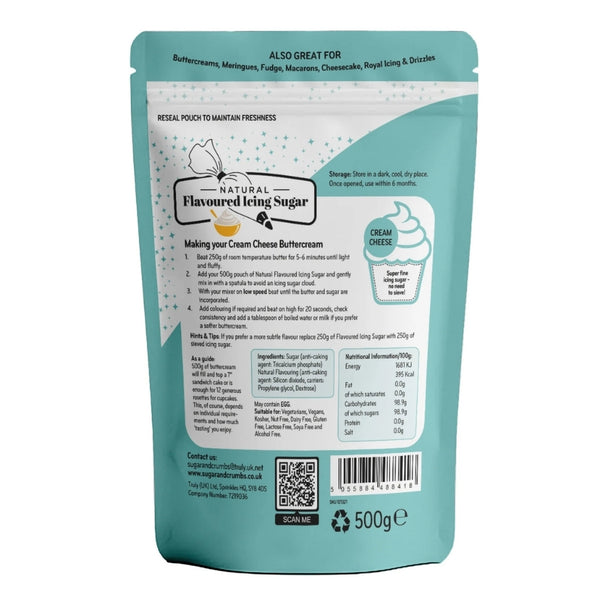 Sugar & Crumbs Cream Cheese - Natural Flavoured Icing Sugar 500g