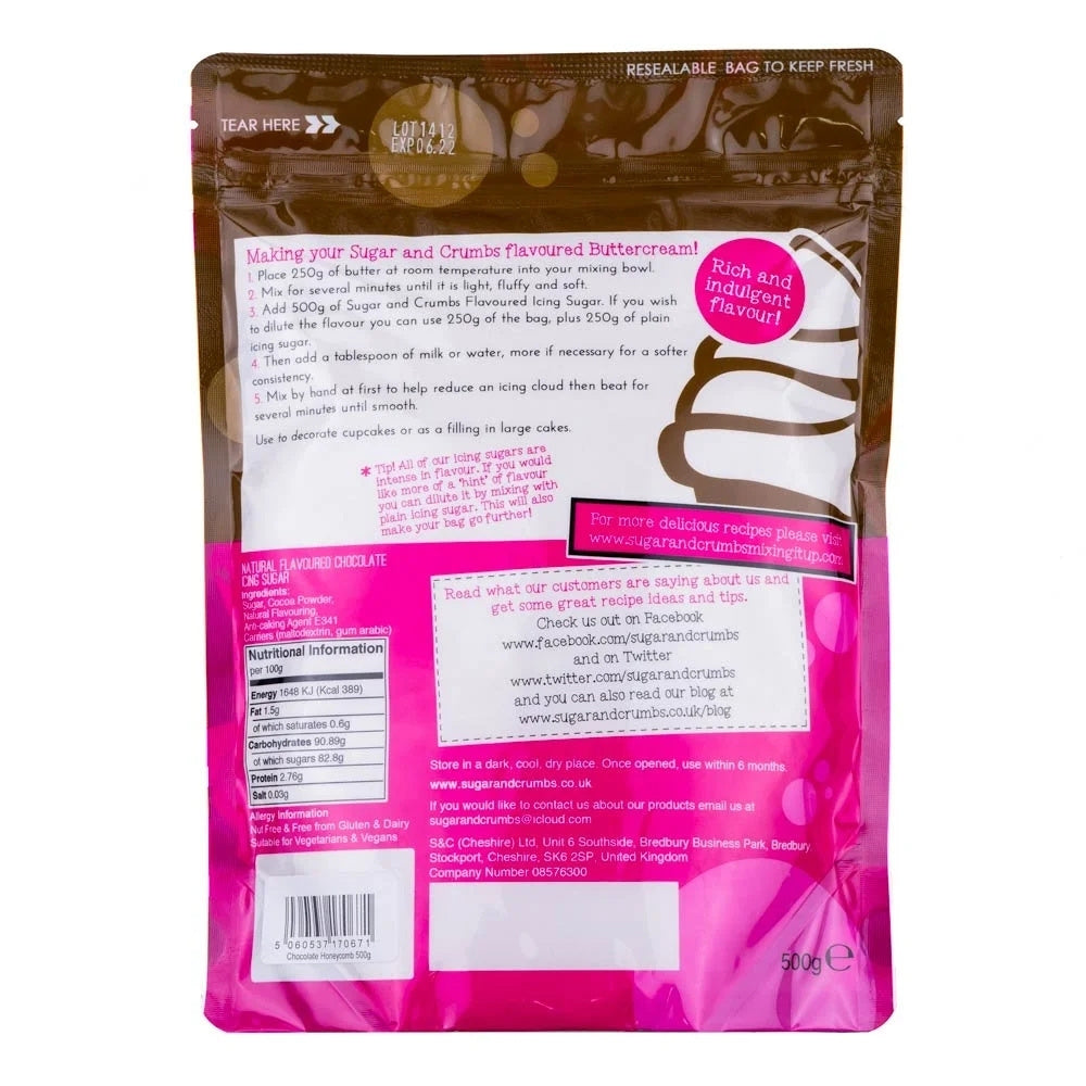 Sugar & Crumbs Chocolate Honeycomb Icing Sugar 500g