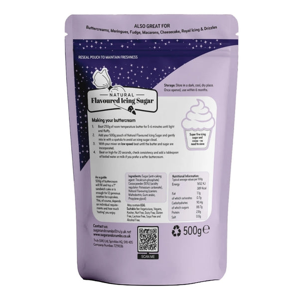 Sugar & Crumbs Chocolate Honeycomb - Natural Flavoured Icing Sugar 500g